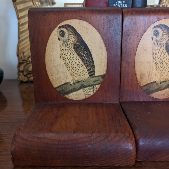 Vintage Wooden Owl Bookends - Picture 4 of 6
